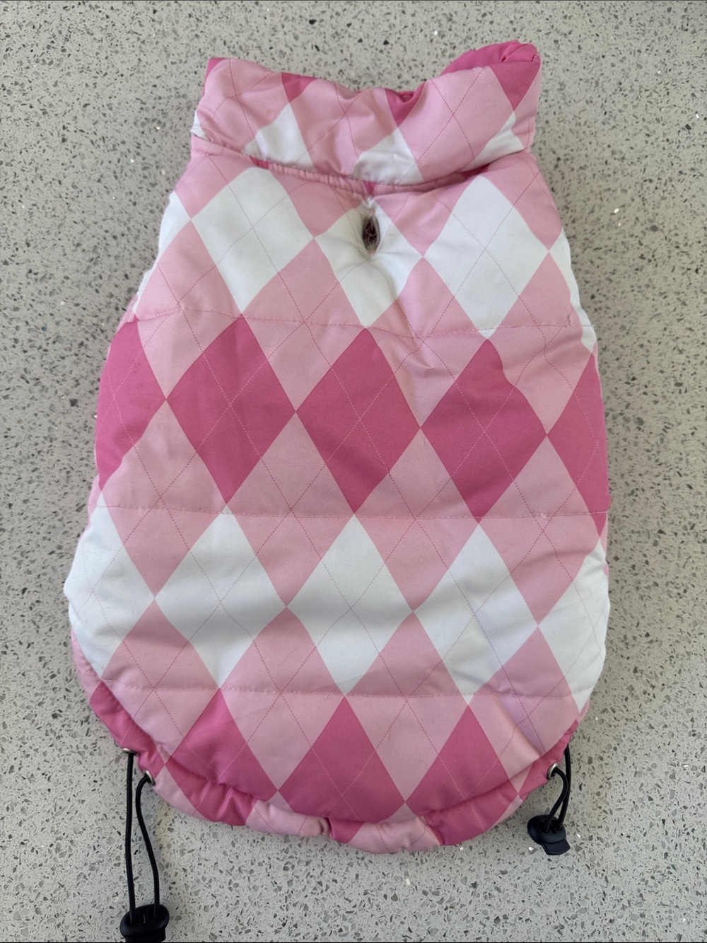 Pink Argyle Quilted Dog Vest
